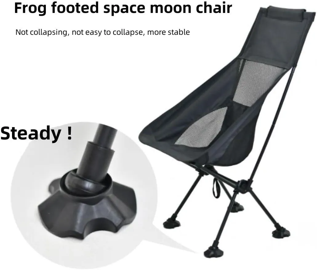 , High Back Camping Chair, Lightweight Portable Camping Chairs with Headrest and Bag, Suitable for Outdoor Backpacking Hiking Fishing Travel Picnic