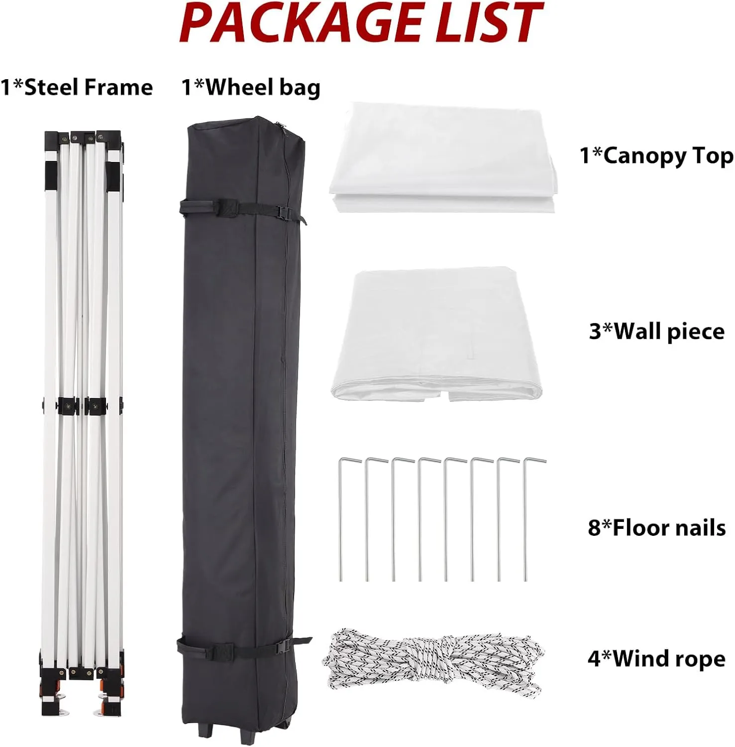 10 * 10FT Pop-Up Canopy Tent,Easy Pop Up Canopy Tent with Sidewalls,Outdoor Portable Shelter with 3 Sidewalls, Windows, Wheeled Bag for Outdoor use-White
