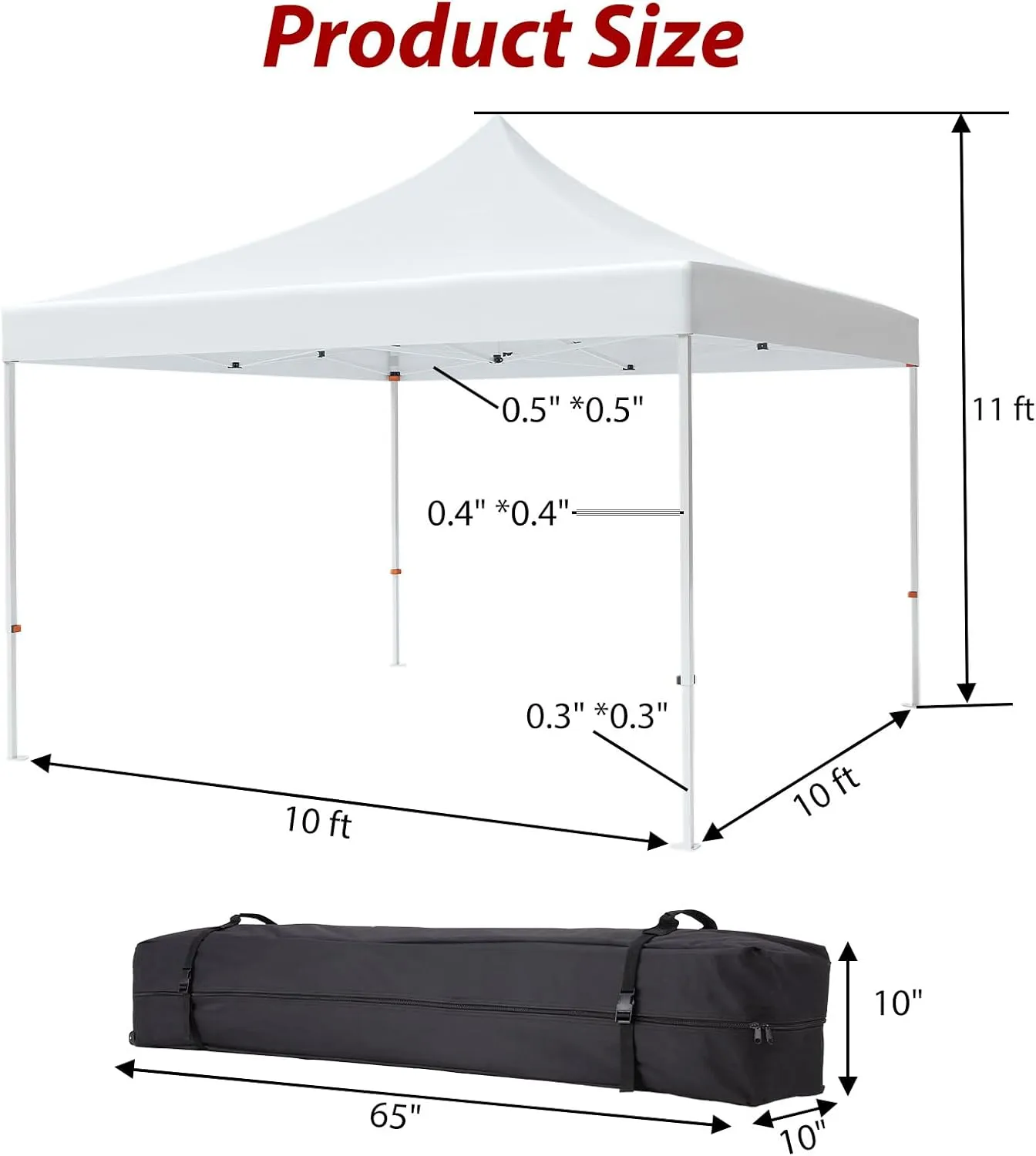 10 * 10FT Pop-Up Canopy Tent,Easy Pop Up Canopy Tent with Sidewalls,Outdoor Portable Shelter with 3 Sidewalls, Windows, Wheeled Bag for Outdoor use-White