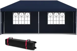 10x20 Pop Up Tent, Commercial Heavy Duty Canopy Tent with 4 Sidewalls, Wheeled Bag, Easy Set-Up Waterproof Outdoor Party Tents Event Tent for Wedding Backyard Garden