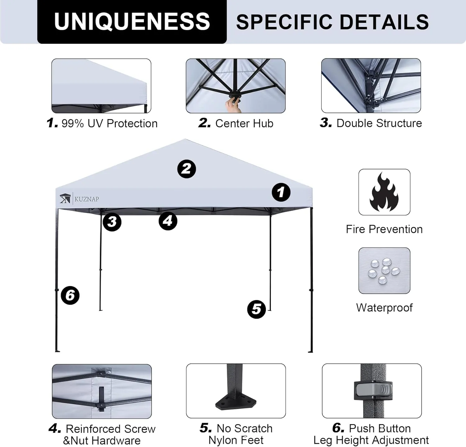 12’x12’ Pop up Canopy Tent Patented EZ Set up Instant Outdoor Canopy with Wheeled Carry Bag Bonus 4 Weight Sandbags, 8 Stakes and 4 Ropes，White