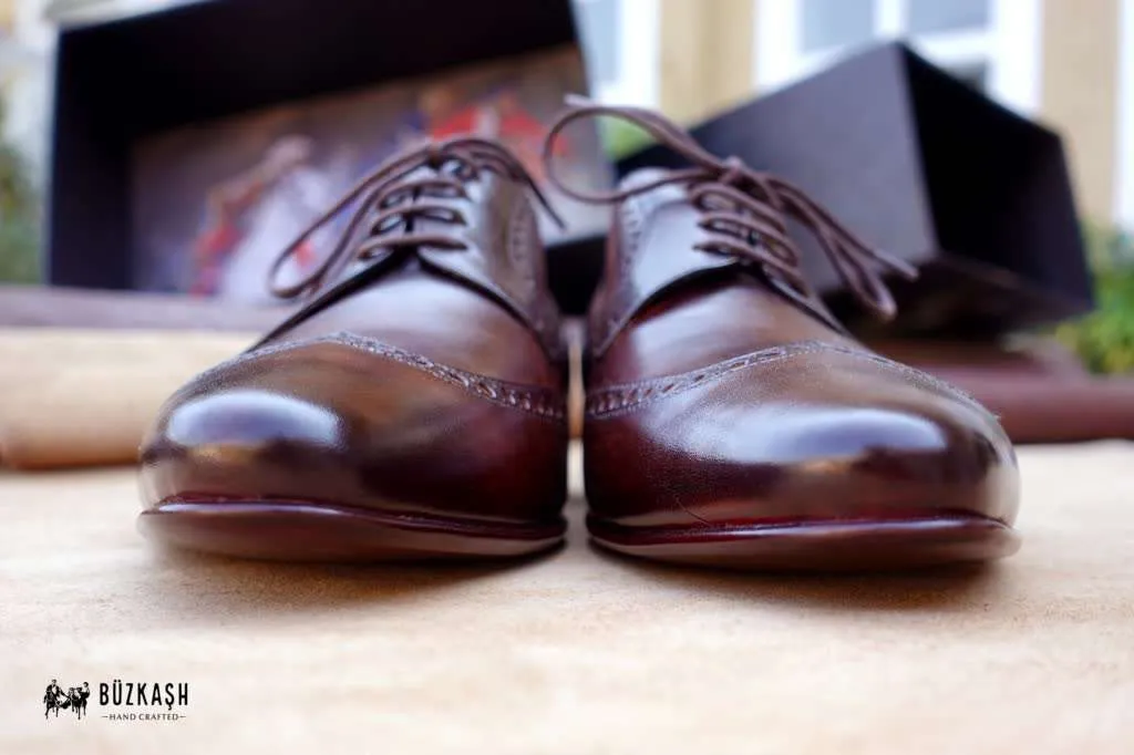 Aügeron - Brogue Derby in Tobacco