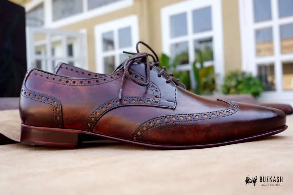 Aügeron - Brogue Derby in Tobacco