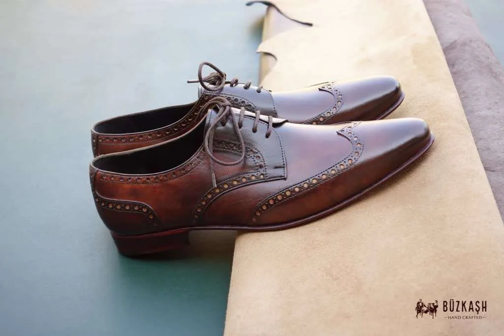 Aügeron - Brogue Derby in Tobacco