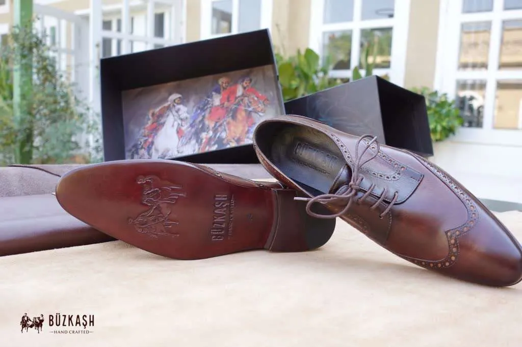 Aügeron - Brogue Derby in Tobacco