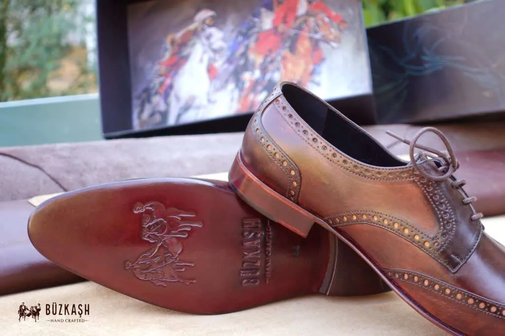 Aügeron - Brogue Derby in Tobacco