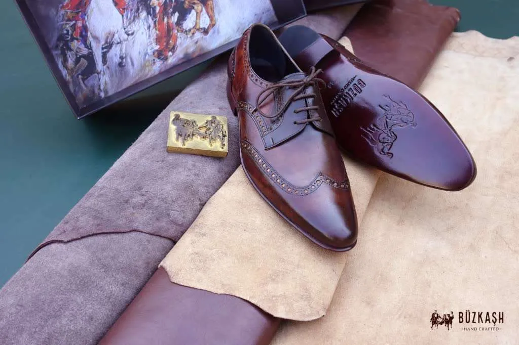 Aügeron - Brogue Derby in Tobacco