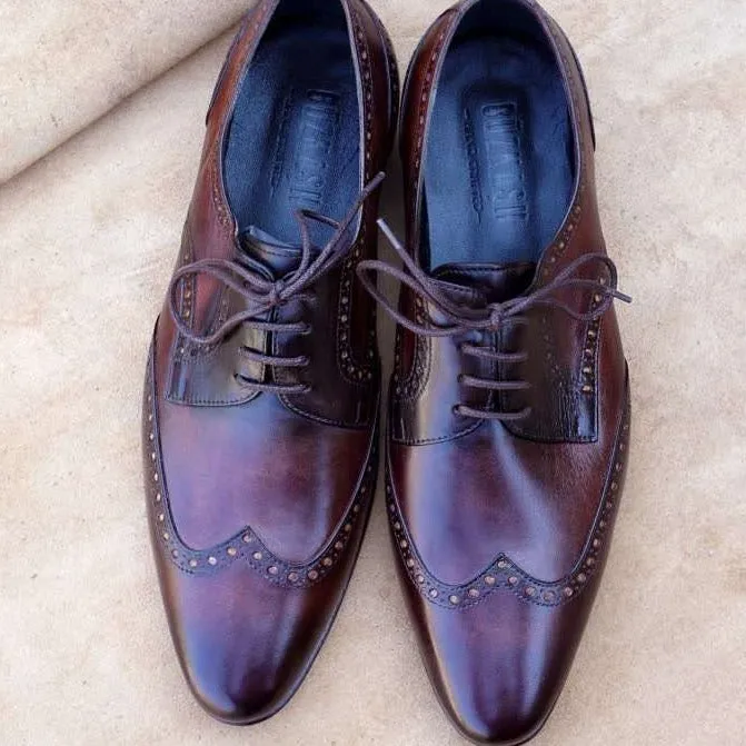 Aügeron - Brogue Derby in Tobacco