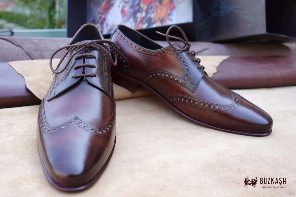 Aügeron - Brogue Derby in Tobacco