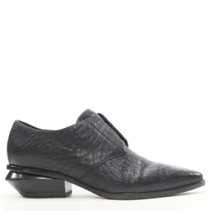 ALEXANDER WANG Ines Oxford black leather laceless brogue EU37