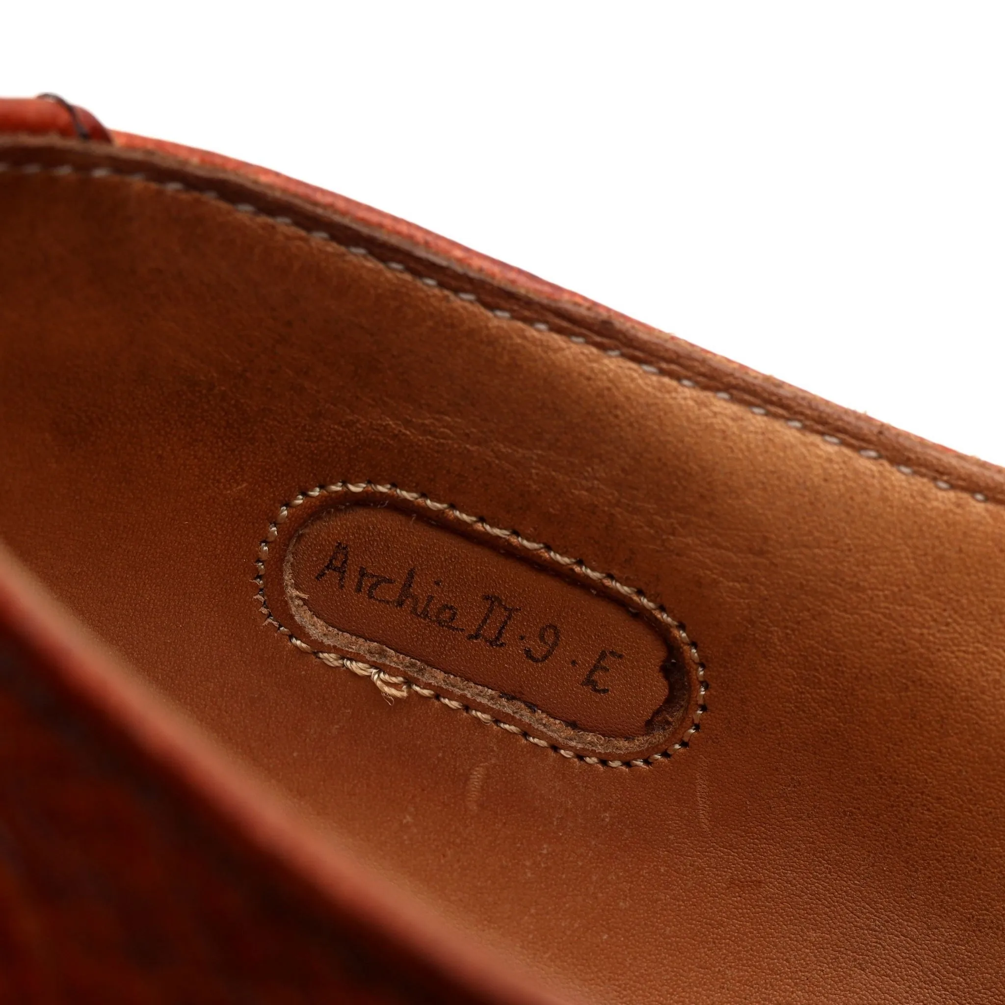 'Archie II' Tan Brown Grain Leather Derby UK 9 E