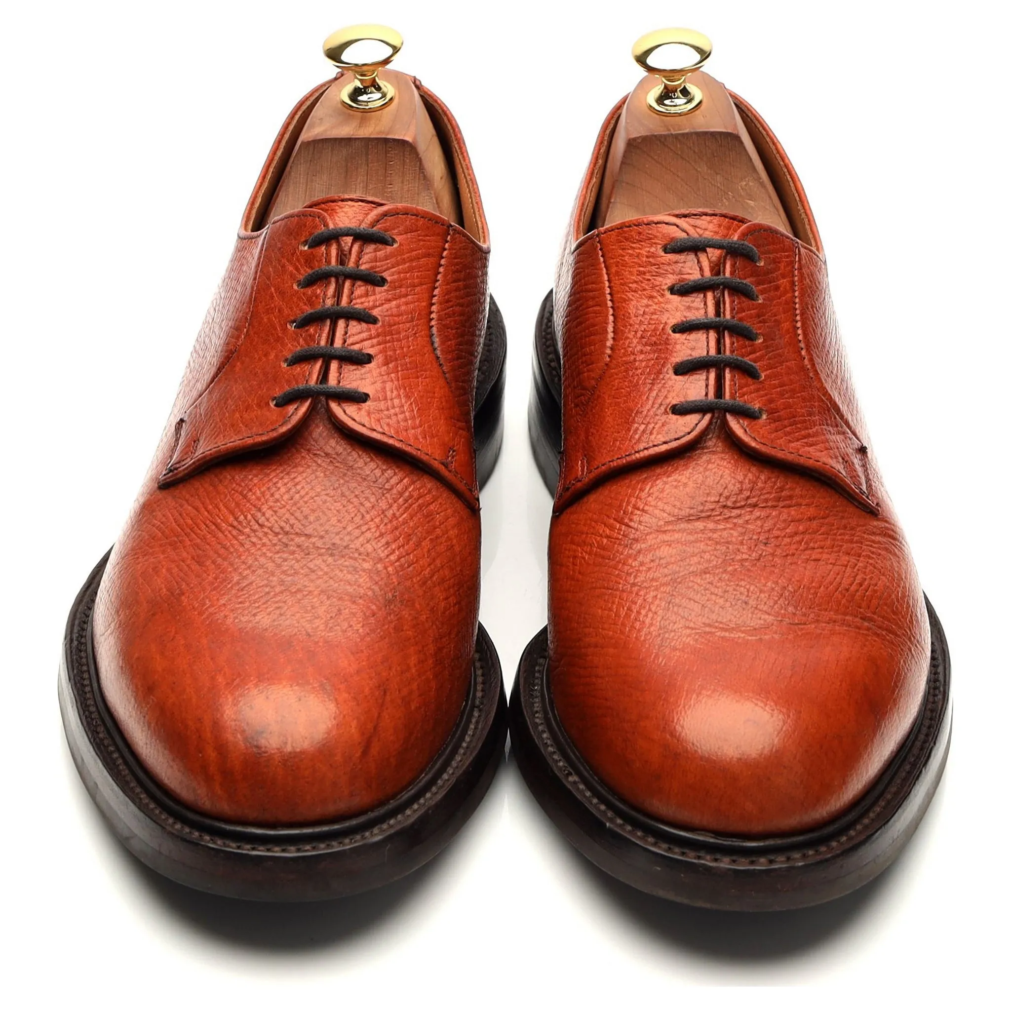 'Archie II' Tan Brown Grain Leather Derby UK 9 E