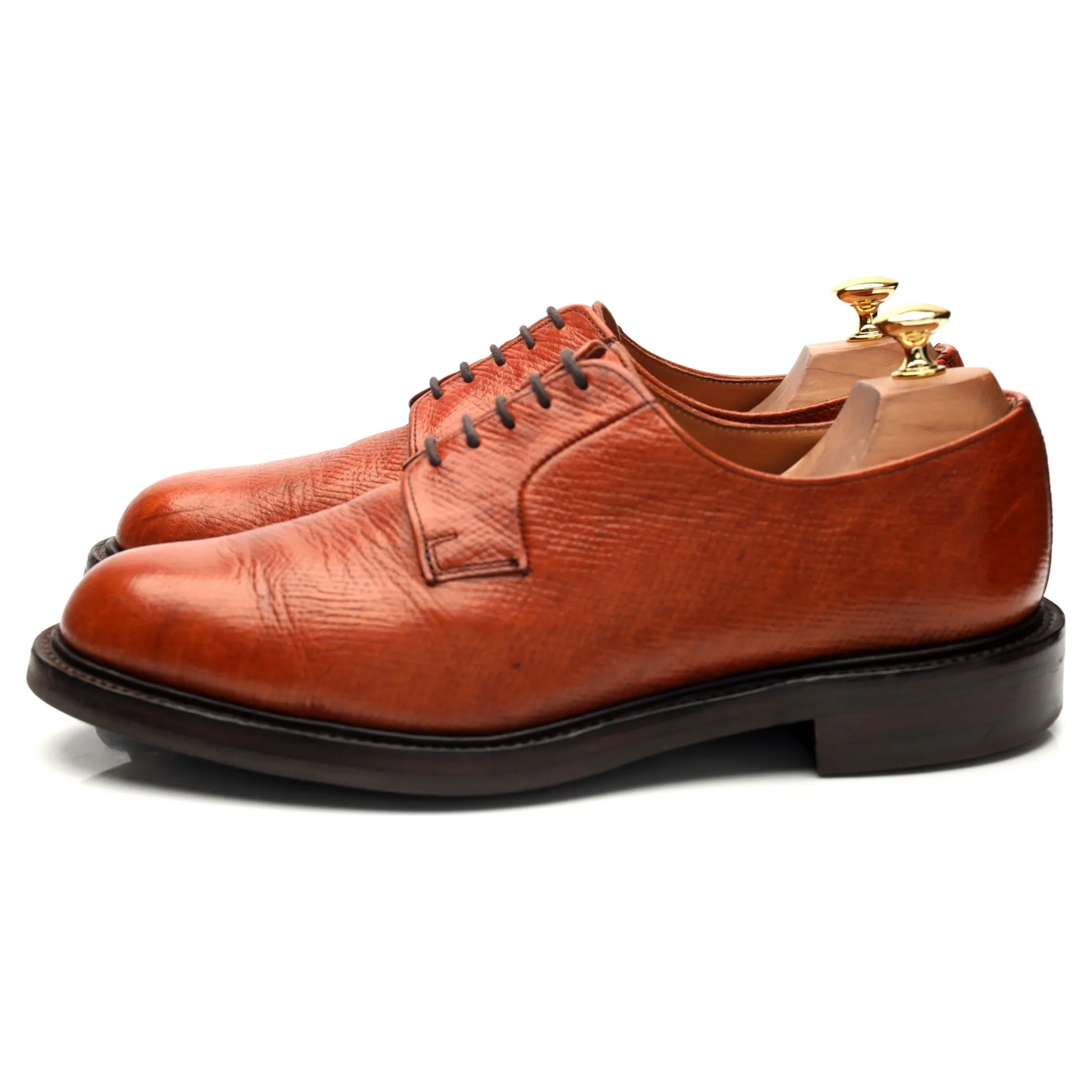 'Archie II' Tan Brown Grain Leather Derby UK 9 E