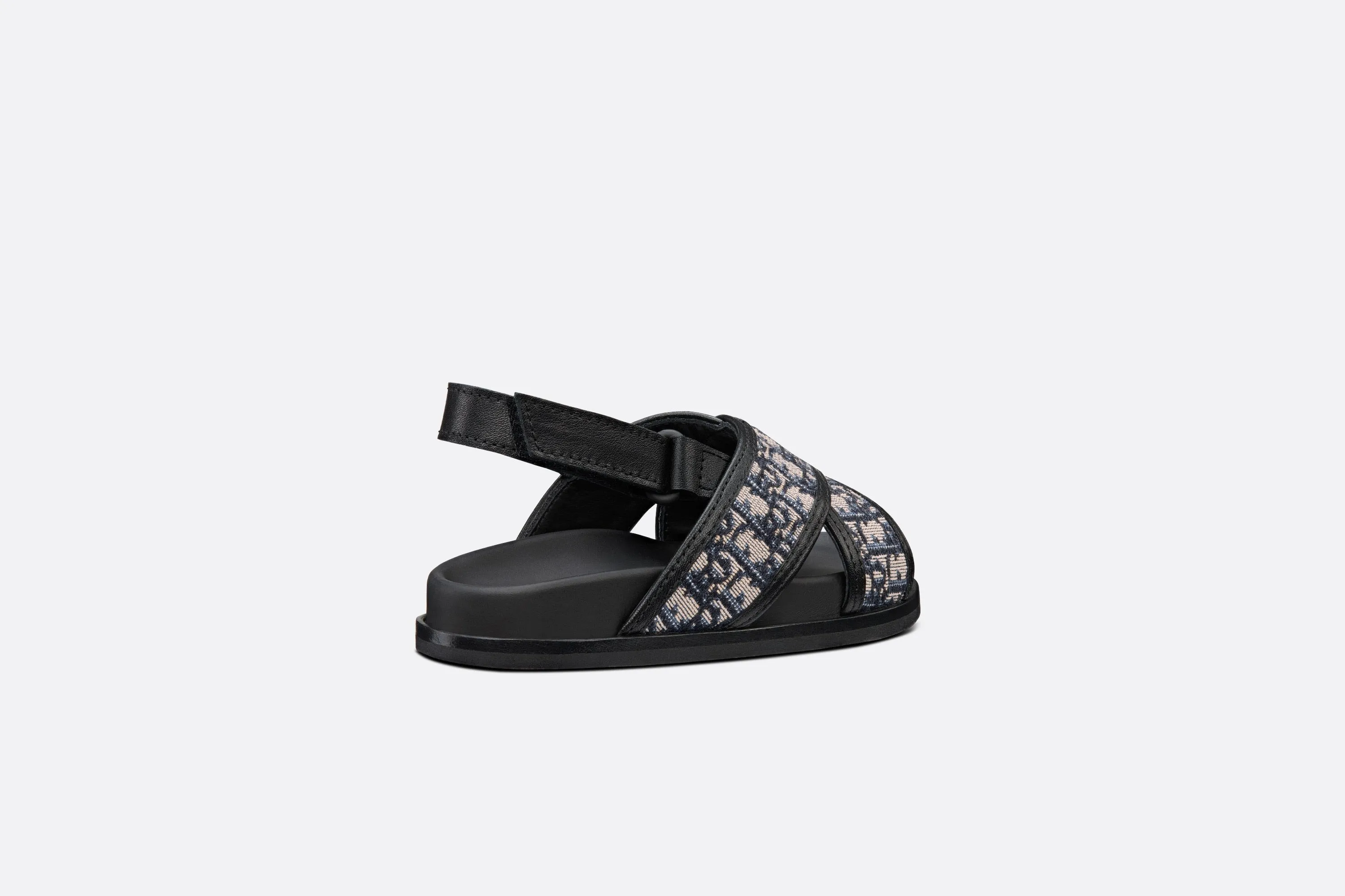 Baby Sandal • Deep Blue Calfskin and Dior Oblique Canvas