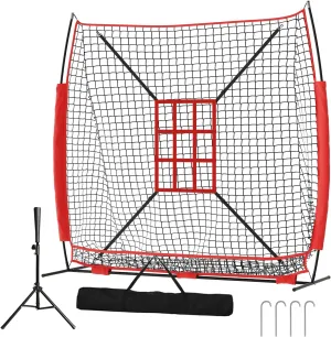 Baseball & Softball Practice Hitting & Pitching Net and Carry Bag Easy Installation Portable Baseball Pitching Net for Indoor/Outdoor Use