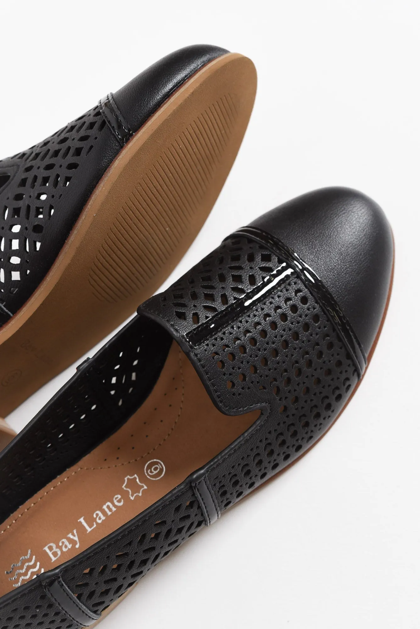 Bayliss Black Leather Cut Out Loafer