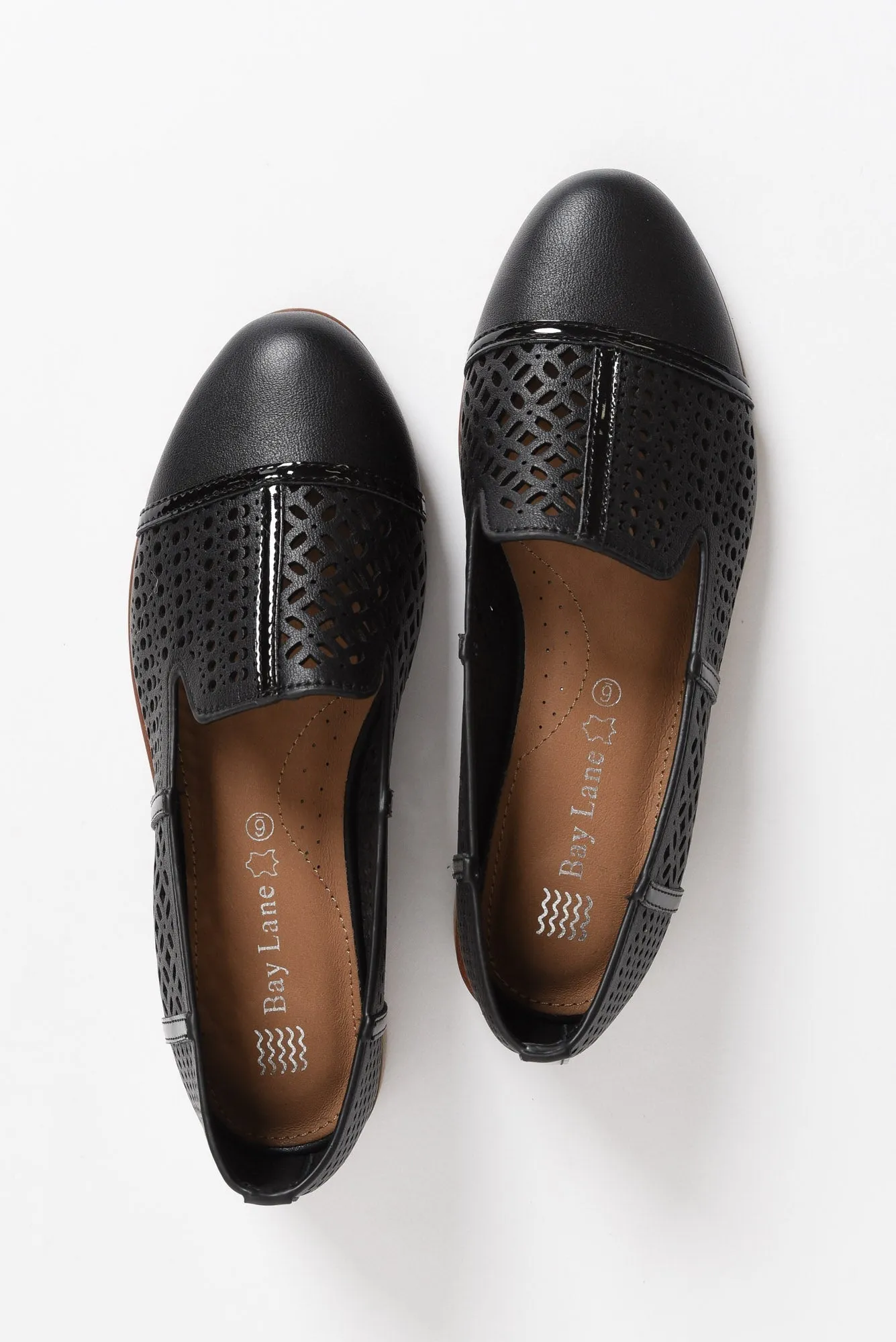 Bayliss Black Leather Cut Out Loafer