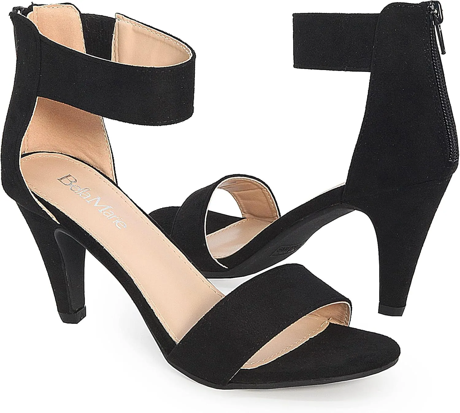 Bella Marie Elysa Women's Open Toe Ankle Strappy Heel Sandal