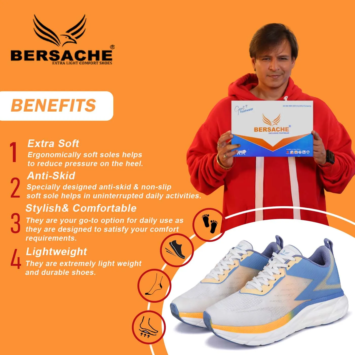 Bersache Sneaker, Loafers ,Casual With Extra Comfort Sneakers For Men 9110