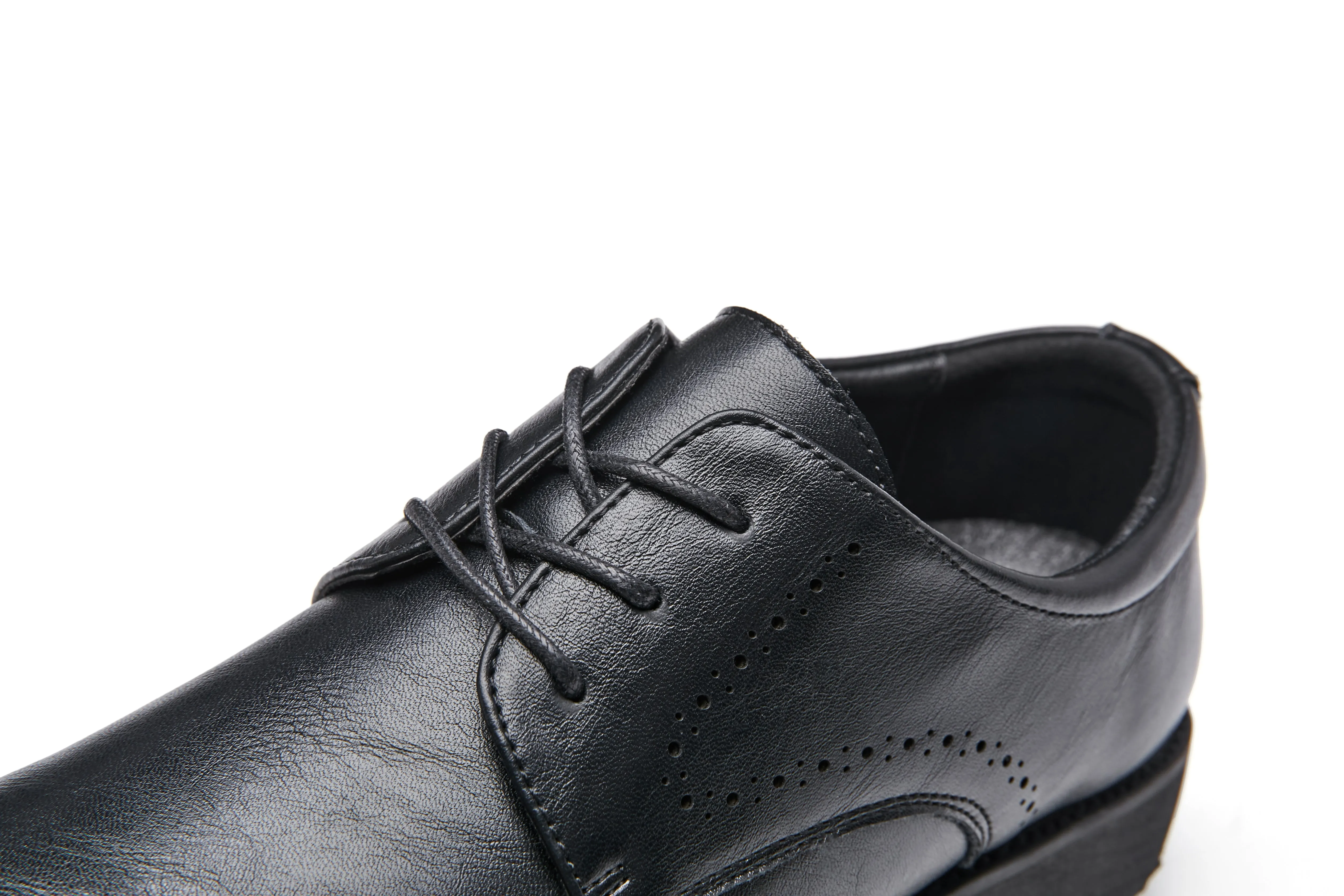 Breathable Carved Leather Derby Shoes for Business and Wedding