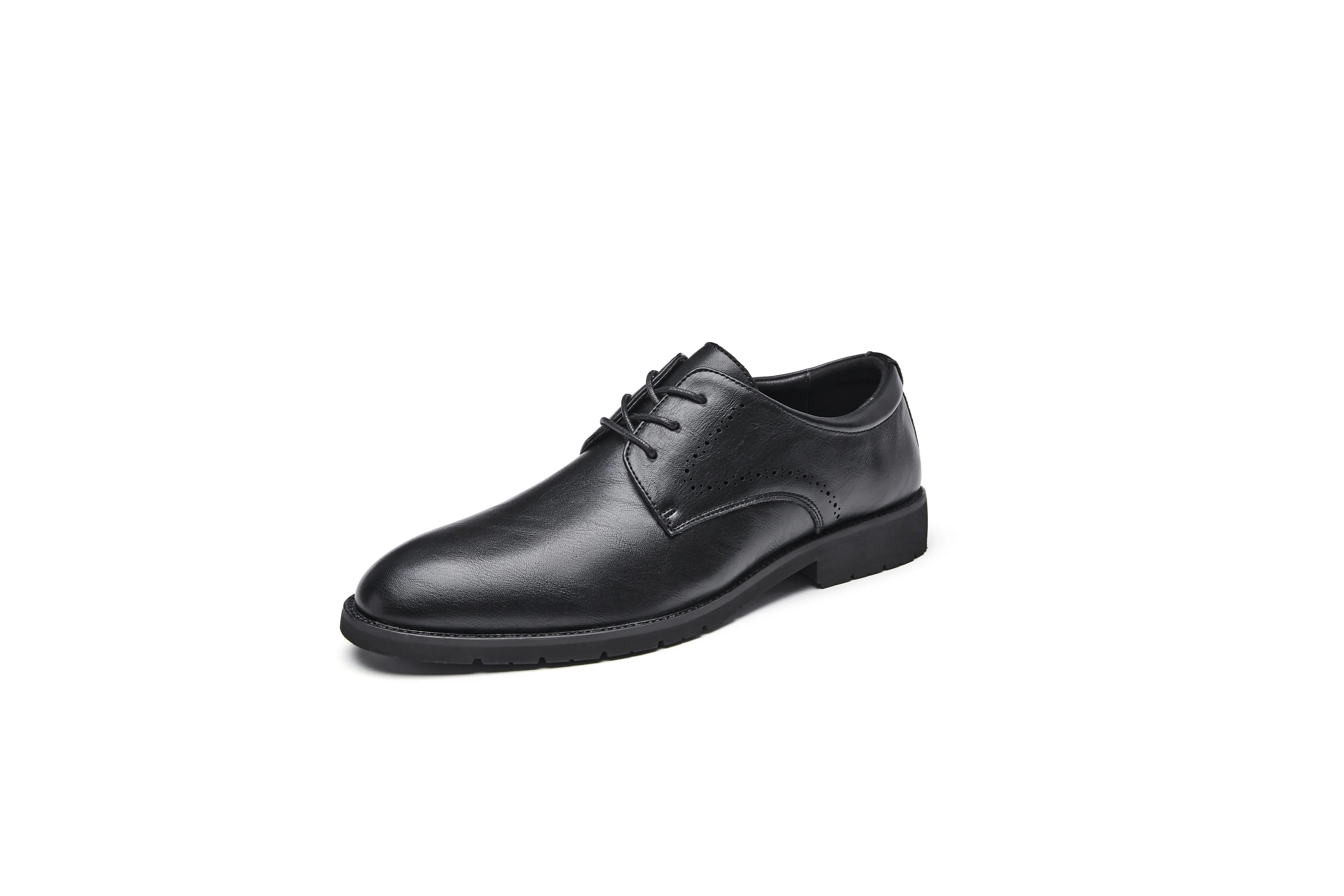 Breathable Carved Leather Derby Shoes for Business and Wedding