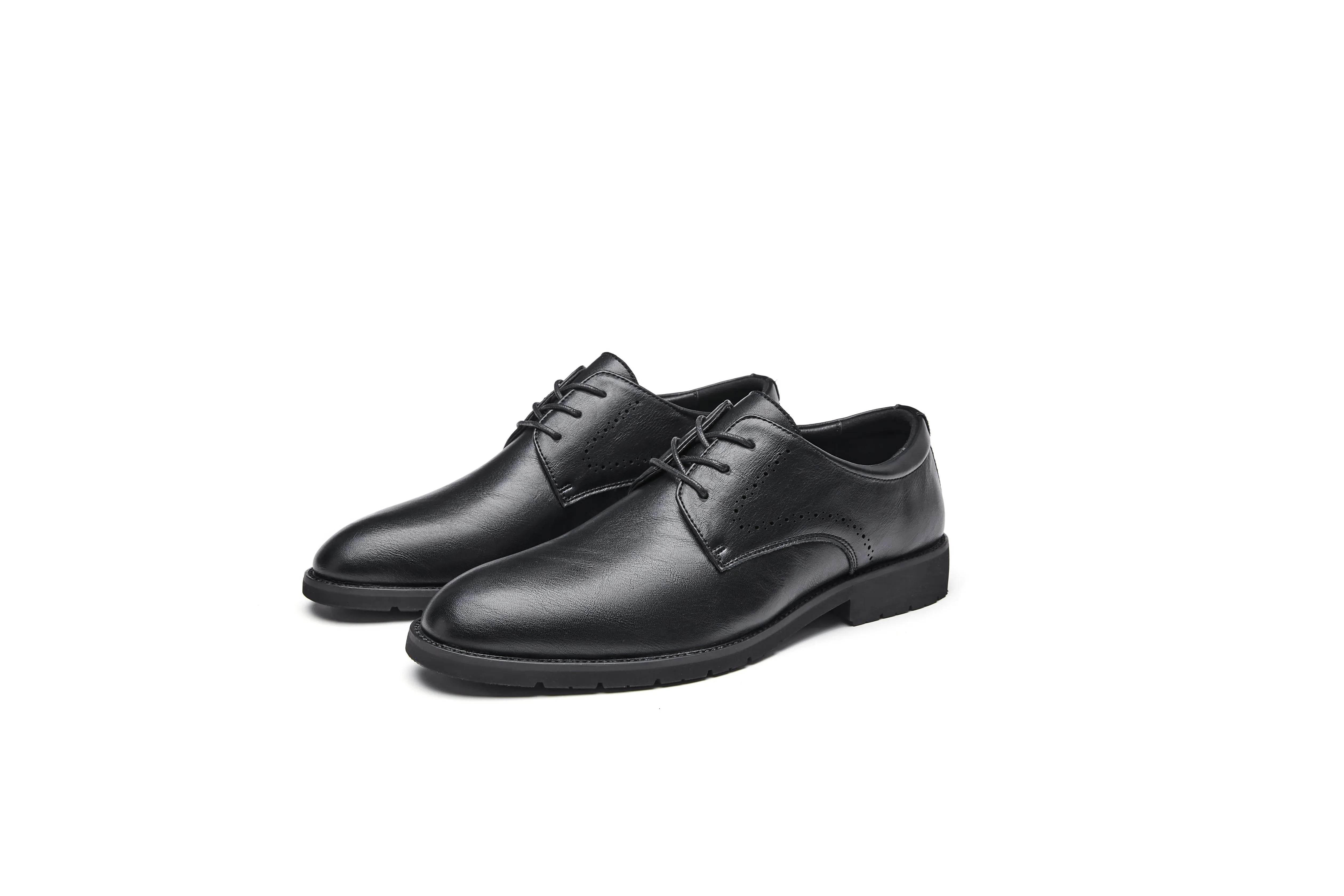 Breathable Carved Leather Derby Shoes for Business and Wedding