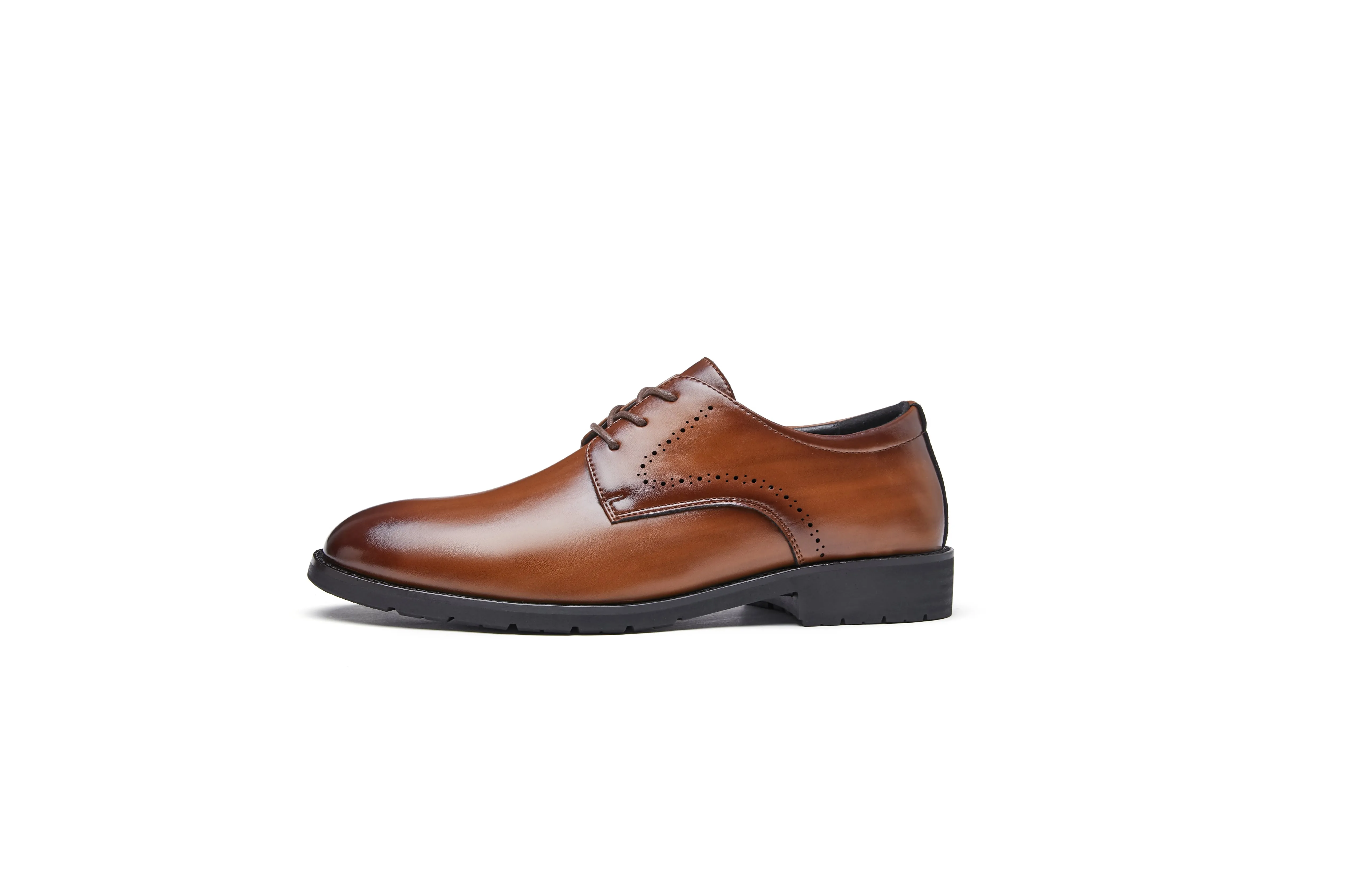 Breathable Carved Leather Derby Shoes for Business and Wedding