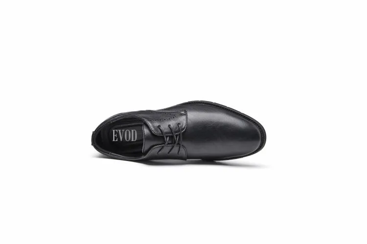 Breathable Carved Leather Derby Shoes for Business and Wedding