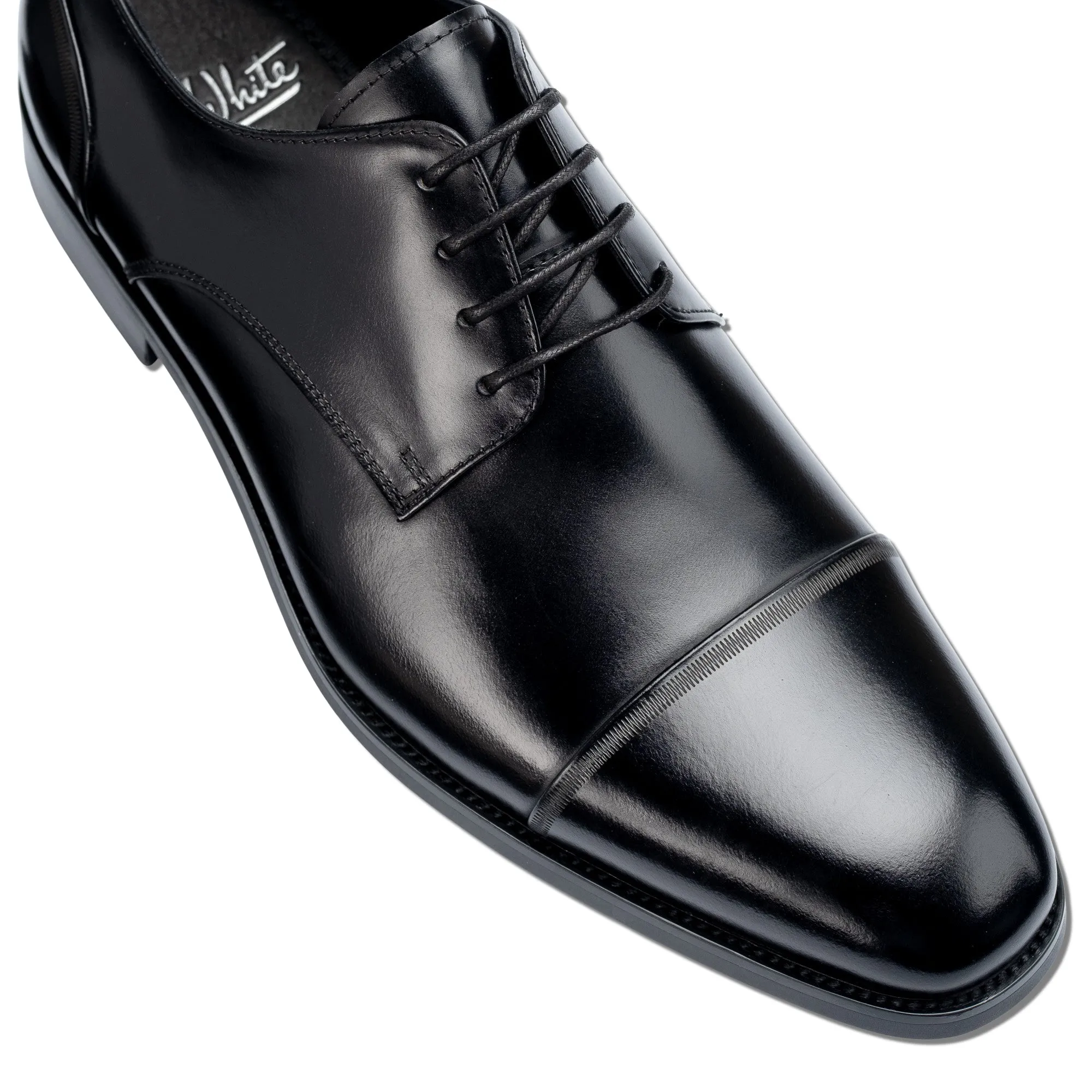 Broad Black Derby Shoes