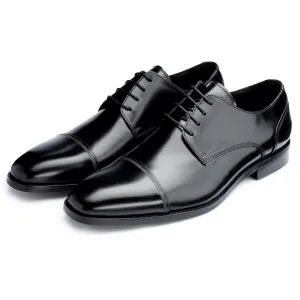 Broad Black Derby Shoes