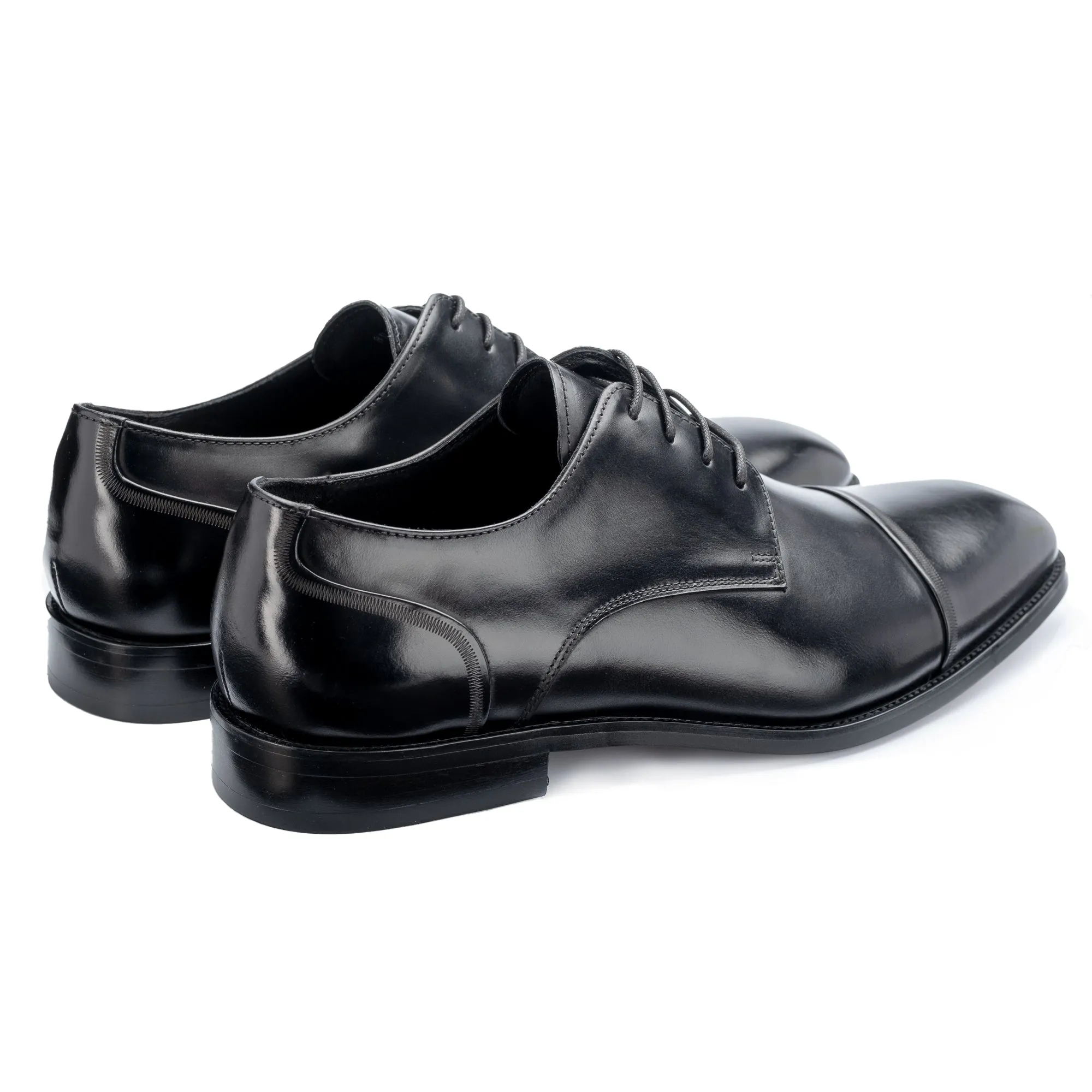 Broad Black Derby Shoes