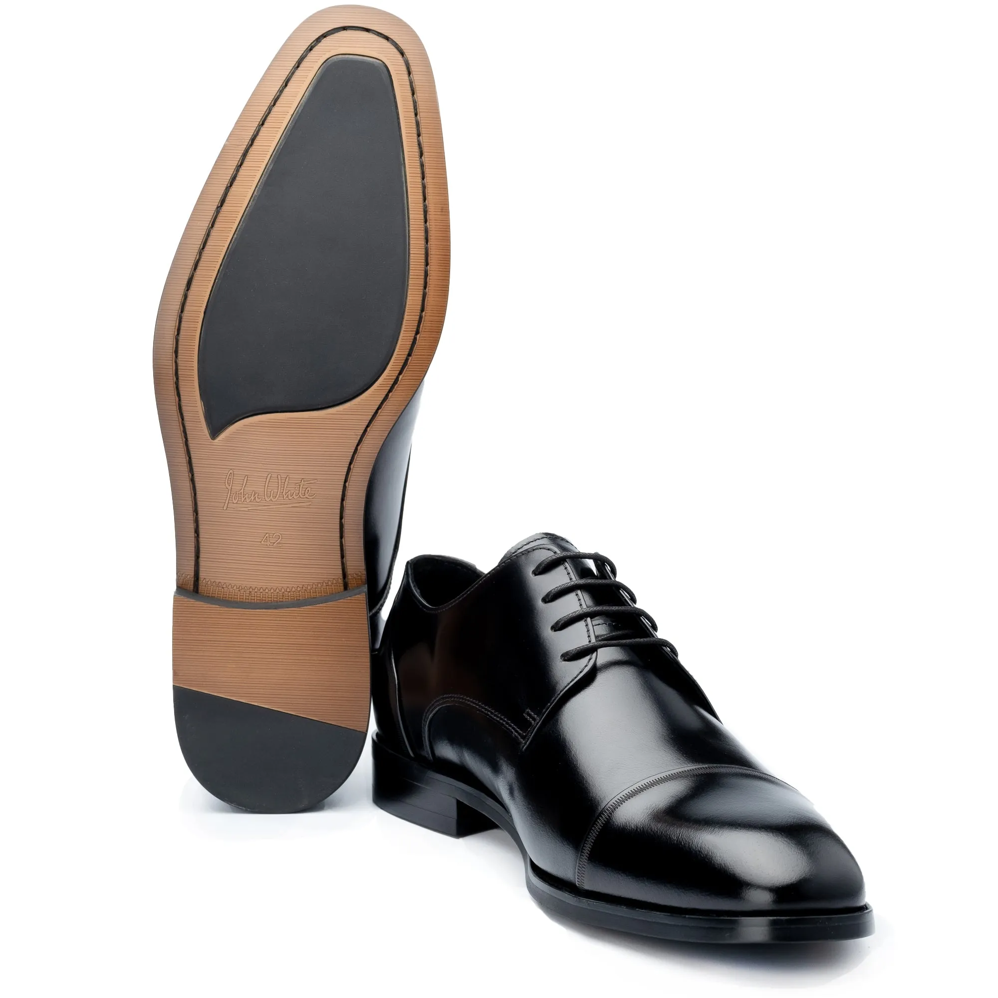 Broad Black Derby Shoes
