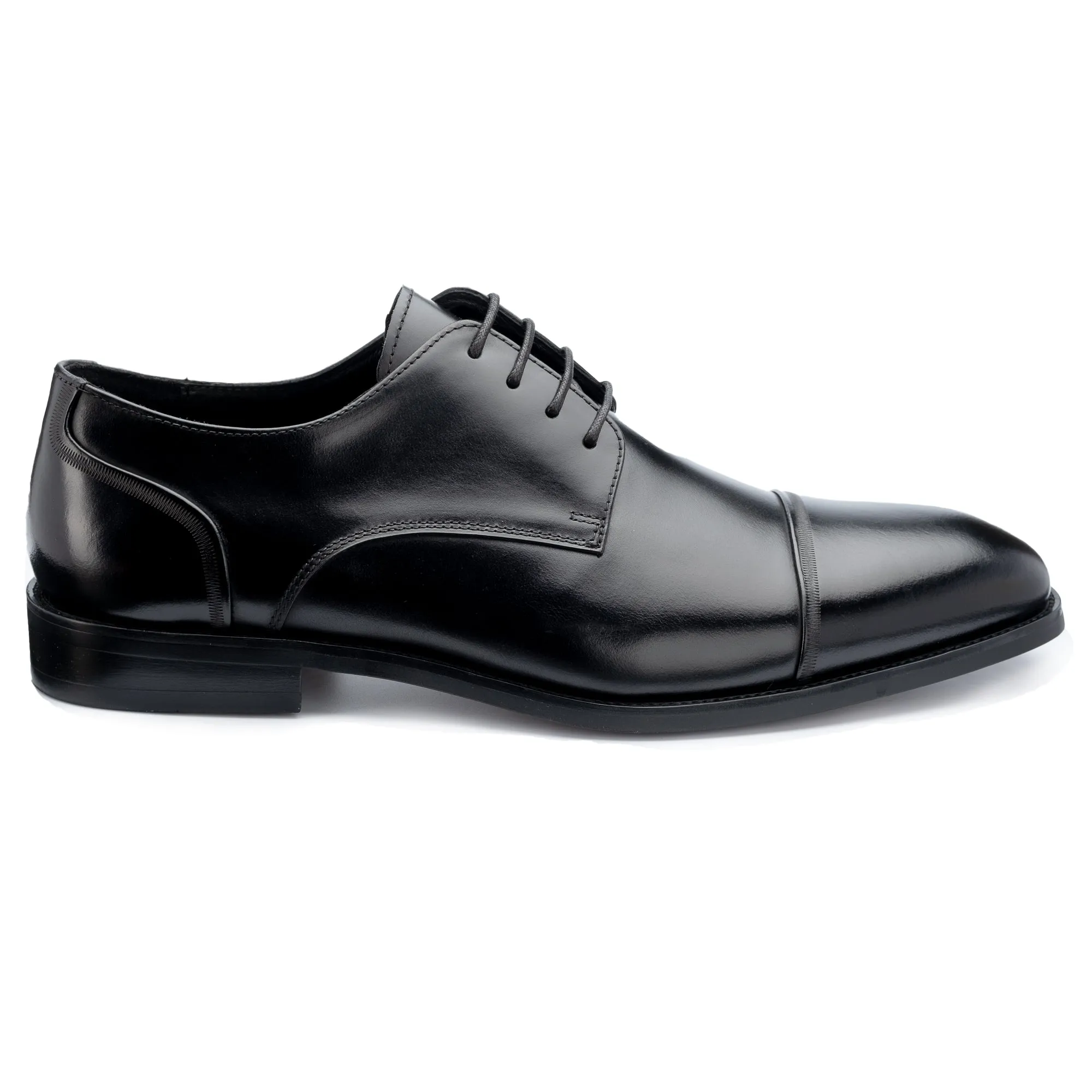 Broad Black Derby Shoes