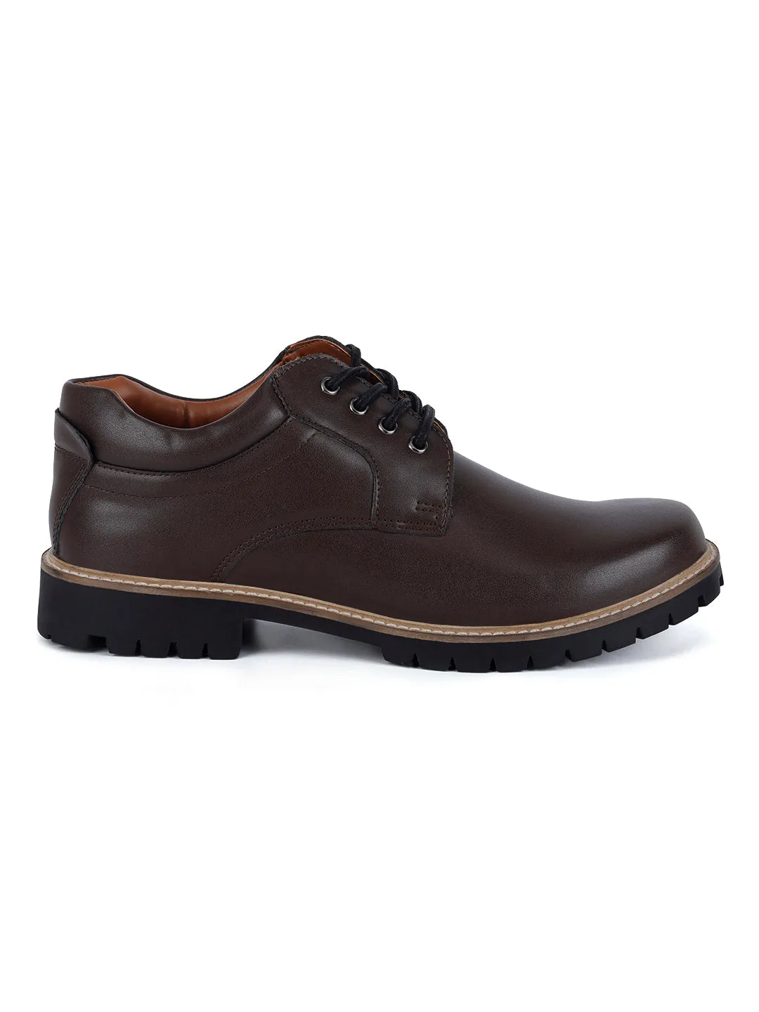 Brunette Brown Handcrafted Derby Lace Up Boots