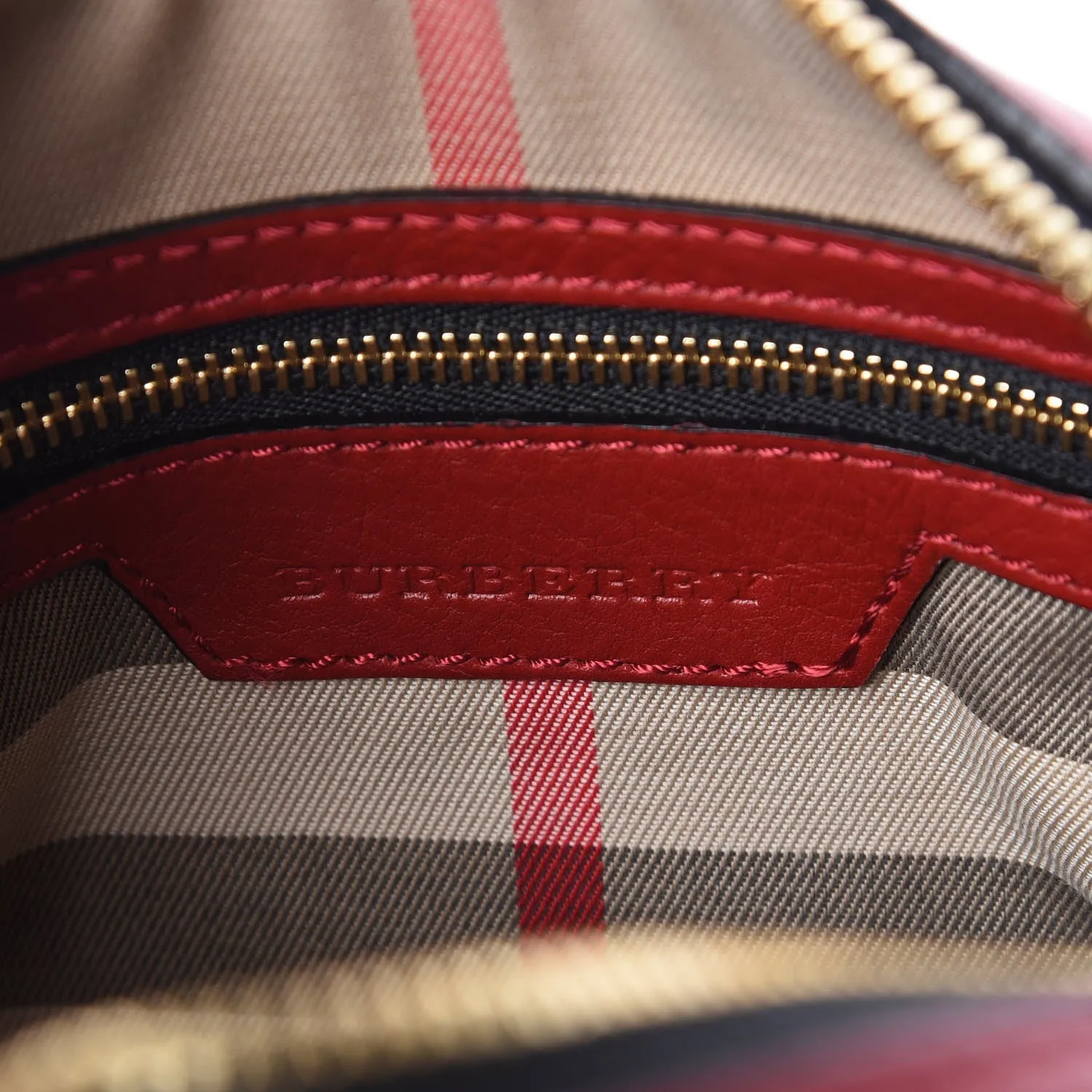 Burberry Small Alchester Boston Leather Handbag - Parade Red
