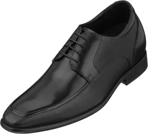 CALTO Men's Invisible Height Increasing Elevator Shoes - Black Premium Leather Lace-up Formal Derby Oxfords - 3 Inches Taller - Y5032 - Size 11 D(M) US