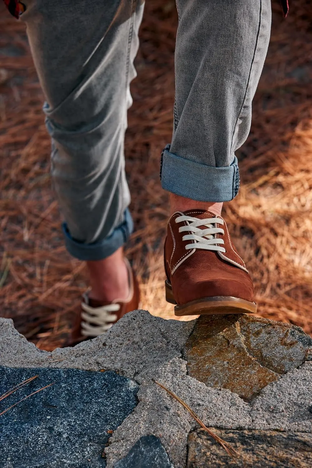 CALTO Men's Invisible Height Increasing Elevator Shoes - Terracotta Brown Lace-up Premium Leather Casual Derby - 3 Inches Taller - J1313 - Size 11 D(M) US