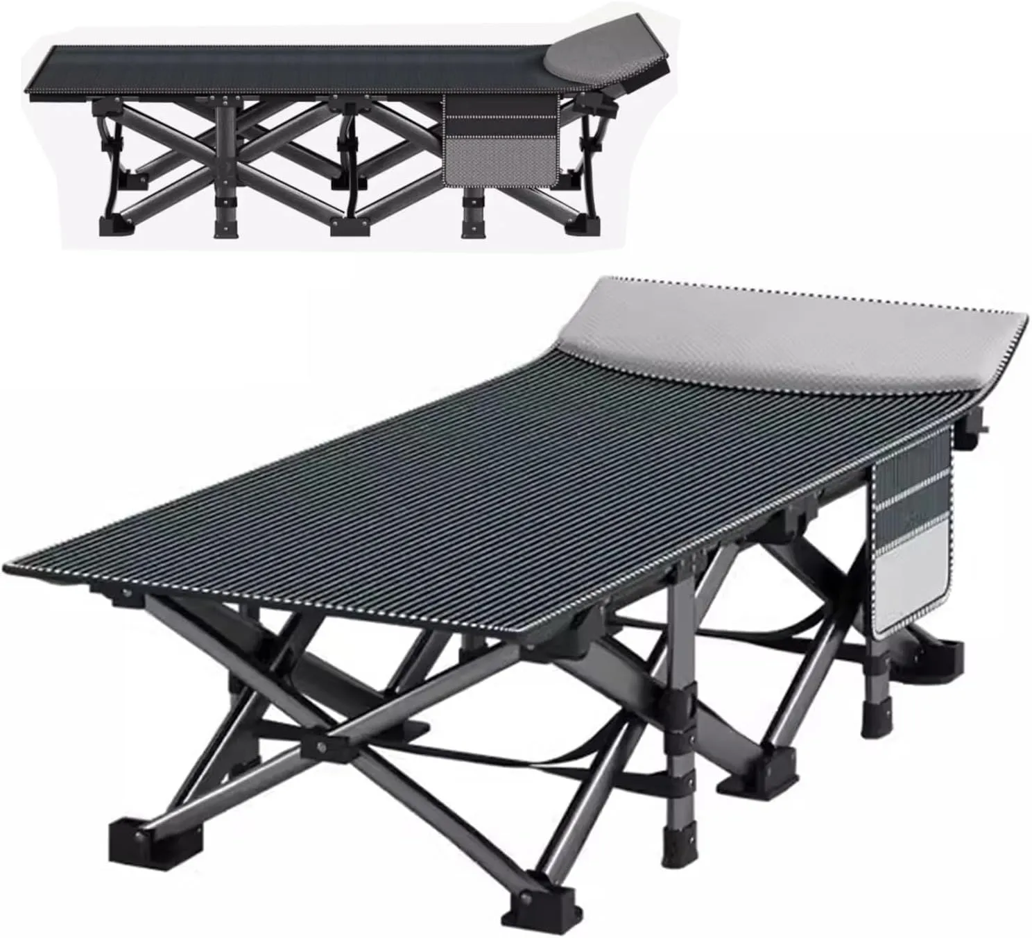 Camping Cot, Ultralight Folding Backpacking Cot, 60-Second Easy Set-Up, Supports 300lbs, Portable Camping Bed for Adults for Camping Hiking Travel Home