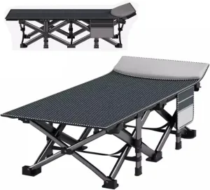 Camping Cot, Ultralight Folding Backpacking Cot, 60-Second Easy Set-Up, Supports 300lbs, Portable Camping Bed for Adults for Camping Hiking Travel Home