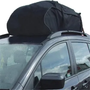 Car Roof Bag Black Waterproof 15 Cubic Feet 600D Oxford Cloth Fits 135x79x43cm/53.15x31.1x16.93in