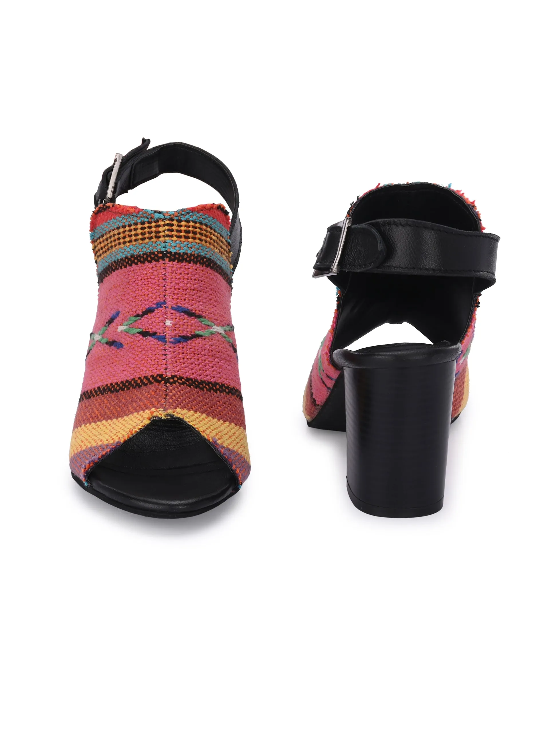 CARLO ROMANO MULTI COLOR TEXTILE SANDAL FOR WOMEN