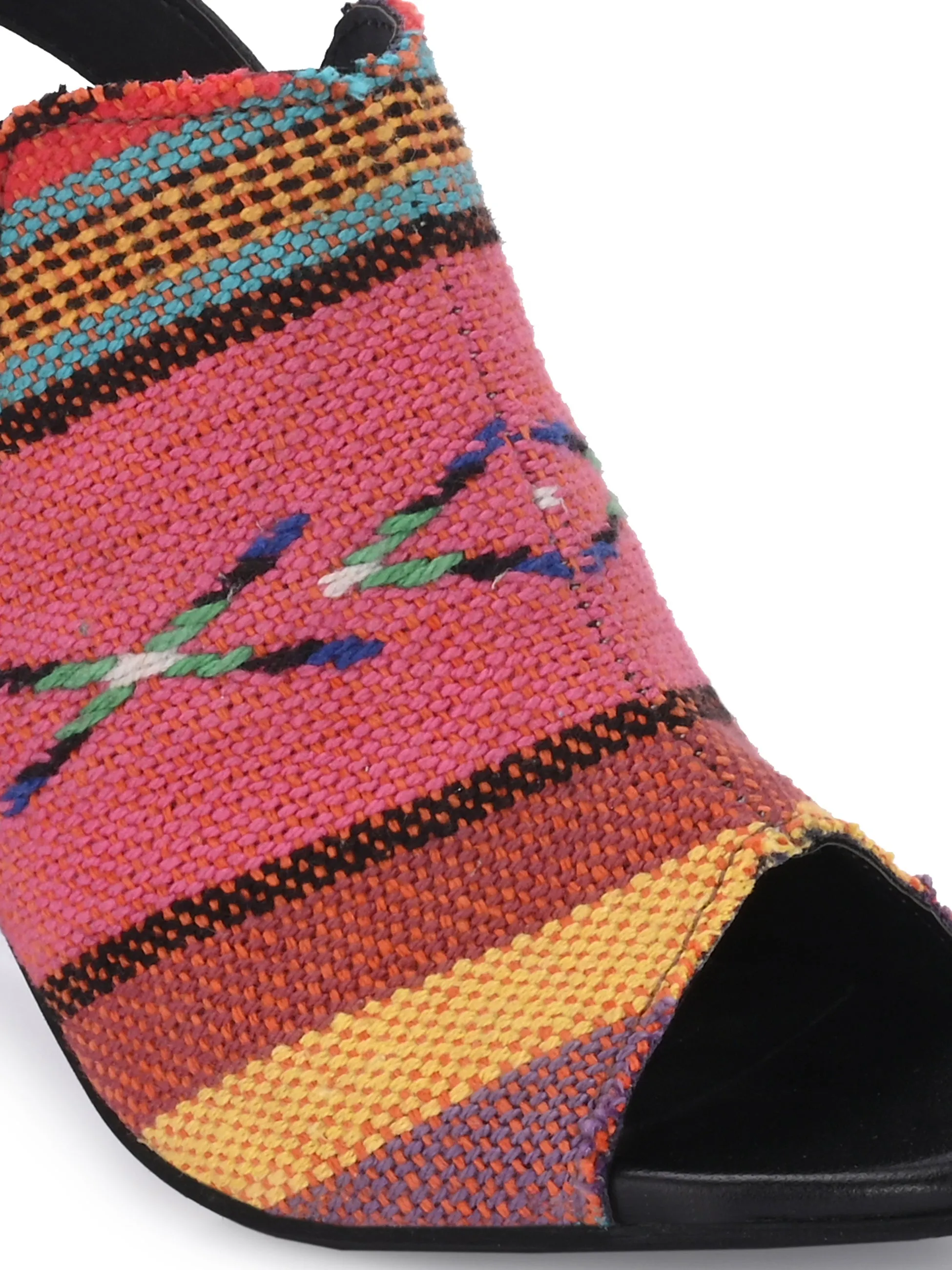 CARLO ROMANO MULTI COLOR TEXTILE SANDAL FOR WOMEN