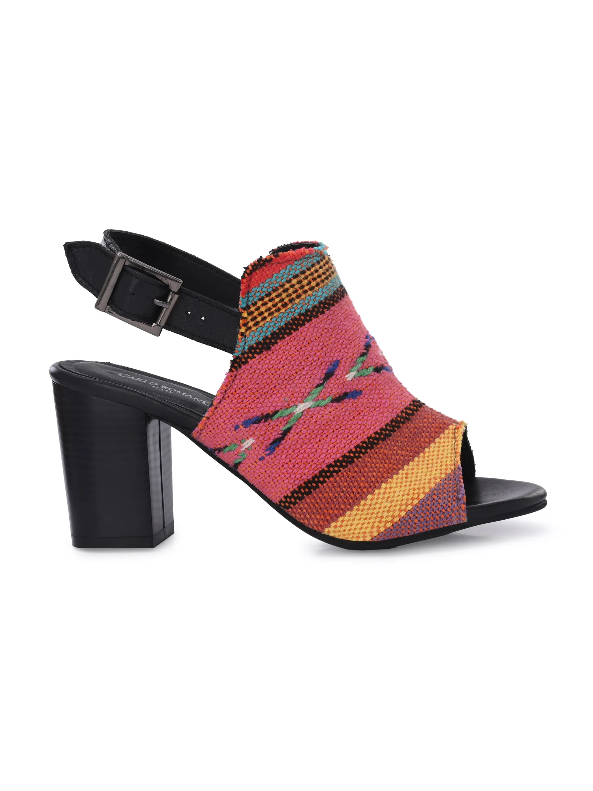CARLO ROMANO MULTI COLOR TEXTILE SANDAL FOR WOMEN