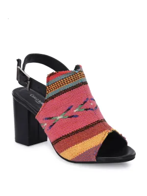 CARLO ROMANO MULTI COLOR TEXTILE SANDAL FOR WOMEN