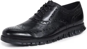 Cole Haan Men's Zerogrand Wing OX Leather Oxford, black closed hole/black, 12 Medium US