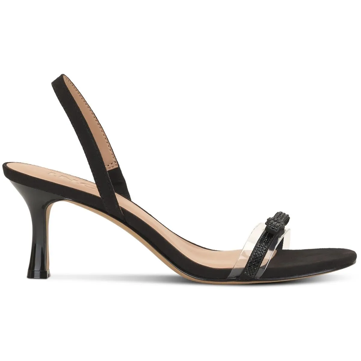 Cufflinks Inc. INC Womens Linette Slip On Ankle Strap Heels Black 7.5 Medium (B,M)