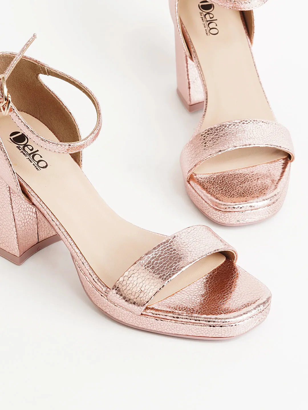 Delco Fancy Block Heel Sandals