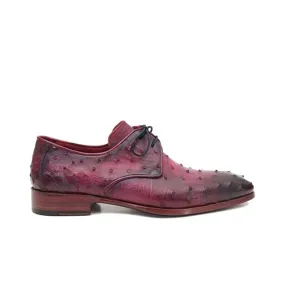 Derby Blucher Genuine Dark Purple Leather Lace up Shoes