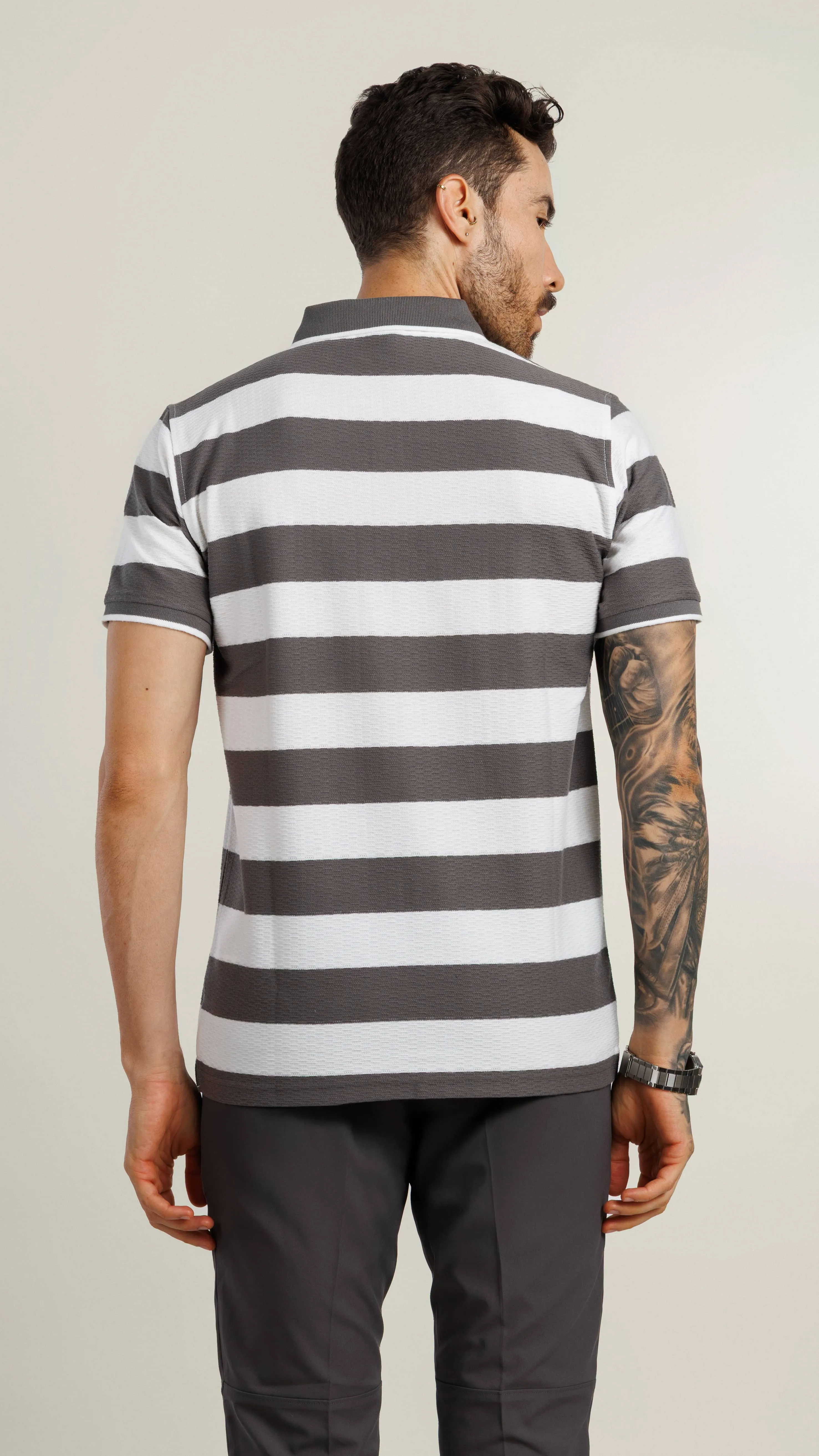 Derby Polo T-shirt-Dark Grey