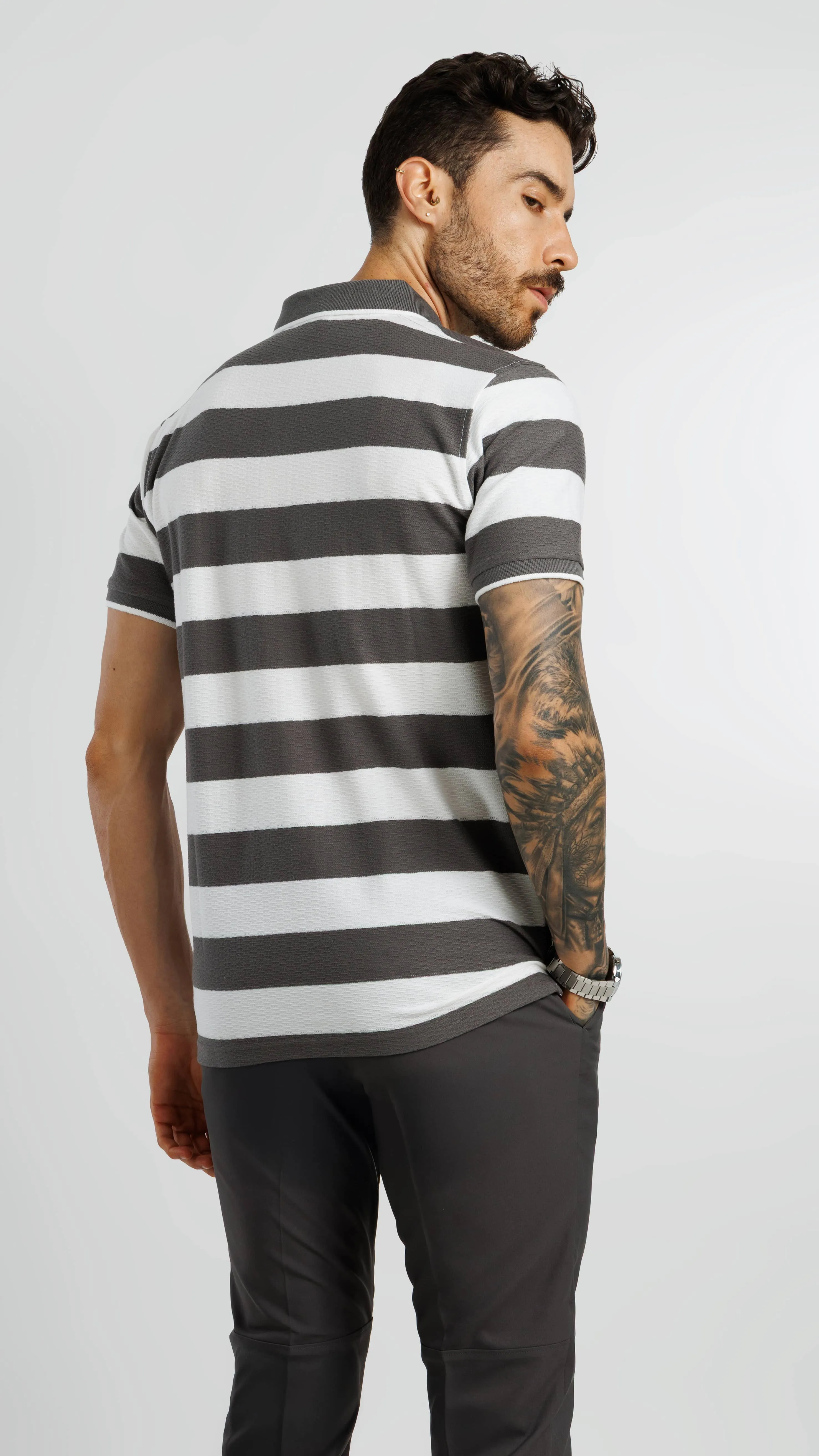 Derby Polo T-shirt-Dark Grey